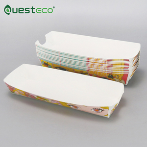 Plateau en papier d'emballage à emporter de carton imprimé personnalisé jetable pour frites, hot-dog, hamburger et collations - Product Image 4