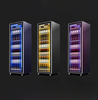 Réfrigérateur à boissons Haibor à porte vitrée simple, affichage LED, commercial, écoénergétique pour bar, vente en gros, OEM, ODM