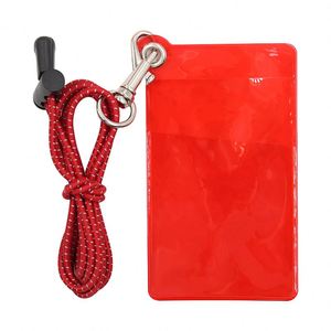 Porte-cartes d'identité en PVC imperméable avec cordon de cou, design minimaliste, plastique transparent pour articles promotionnels de bureau - Product Image 3