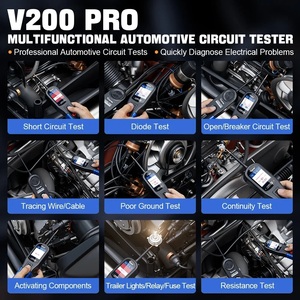 Probador de Circuitos Automotrices VDIAGTOOL V200PRO 12V 24V de EE. UU., Herramienta de Diagnóstico Digital con Prueba de Componentes, Relés, Fusibles y Diodos - Product Image 6