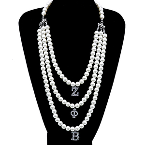 Nuovo rilascio di sorellanza Zeta Phi Beta Design greco ZPB lettera ciondolo che fa dichiarazione collana di perle con perline - Product Image 1