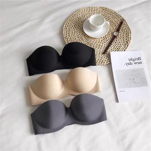 Soutien-gorge bandeau sans bretelles sans armatures pour femme, sans coutures, push-up, grande <span class=keywords><strong>taille</strong></span>, bonnet <span class=keywords><strong>E</strong></span> - Product Image 6
