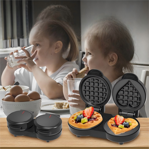 Gaufrier électrique double couche antiadhésif pour le petit-<span class=keywords><strong>d</strong></span>éjeuner et le brunch - Product Image 4