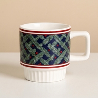 Mug en céramique personnalisé avec logo d'ours, mug à eau/lait tendance transfrontalier pour Noël, design classique pour fête, cadeau de Noël