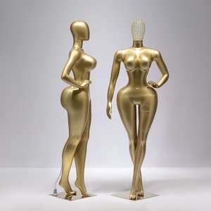 Maniquíes Femeninos Curvos <span class=keywords><strong>de</strong></span> Talla Grande en Color Negro y Dorado para Exhibición <span class=keywords><strong>de</strong></span> <span class=keywords><strong>Ropa</strong></span> en Boutiques, Modelos BBL para Sujetadores Grandes - Product Image 3