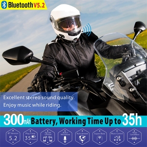 Système audio pour casque Bluetooth pour <span class=keywords><strong>moto</strong></span>, casque sans fil avec microphone, réponse automatique aux appels, 35 heures d'autonomie - Product Image 5