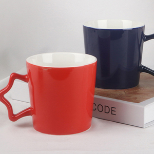 Logo kustom hadiah besar Diy lucu baru cangkir keramik besar cangkir kopi cangkir teh dengan pegangan bintang - Product Image 5