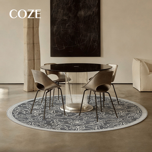 3D in <span class=keywords><strong>Polyester</strong></span> Vòng thảm cho phòng khách màu xám lớn trang trí nội thất sang trọng Thổ Nhĩ Kỳ Thảm alfombra - Product Image 5