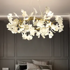 Nordico moderno appeso per interni lampadario decorativo per rami di alberi di lusso lampadario a foglia in acrilico Hotel Villa hall arredamento per la casa