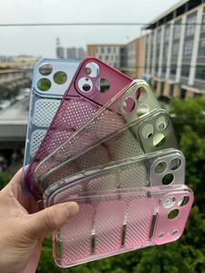 Coques de téléphone en TPU transparent coloré à mailles respirantes, best-sellers de l'été de l'usine BAILI pour <span class=keywords><strong>iPhone</strong></span> <span class=keywords><strong>11</strong></span> PM/14 PRO/16 Plus/17 Pro Max - Product Image 2