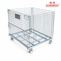 Conteneurs en treillis métallique pliables et empilables pour le stockage de pièces automobiles industrielles, avec revêtement en zinc froid/peinture en poudre, pour usage en entrepôt