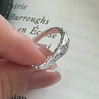 Bague en argent sterling S925 texturée vintage avec zircon cubique pour femme, style coréen, design simple et tendance, bijoux pour usage quotidien