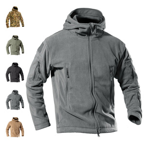 Sivi Người Đàn Ông Của Lông Cừu Áo Khoác Ngoài Trời Ngụy Trang Windproof Ấm Mùa Đông Áo Khoác Cho Đi Bộ Đường Dài Đi Du Lịch Săn Bắn Quần Áo Chiến Thuật Đồng Phục - Product Image 2