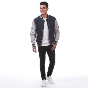 Chaqueta de béisbol universitaria de lana personalizada para hombre, estilo urbano, reversible, con patchwork, para invierno, bordada, tipo chaqueta de nieve - Product Image 1