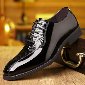 Chaussures en cuir formelles pour hommes de haute qualité, motif crocodile, chaussures de mariage de style britannique haut de gamme. - Product Image 2