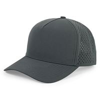 Casquette de baseball 5 panneaux OEM en gros, imperméable avec trous découpés au laser
