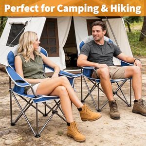 Chaise de camping pliante surdimensionnée, portable, pliable, pour extérieur, jardin, avec porte-gobelets, pour pelouse, plage, atelier, voyage - Product Image 5