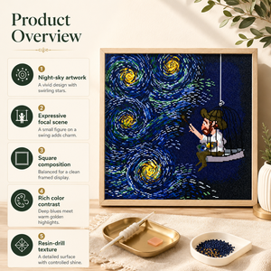 Kit de Peinture Diamant sur Toile Imprimée Inspiré de <span class=keywords><strong>Van</strong></span> <span class=keywords><strong>Gogh</strong></span> + Expression Artistique Classique + Diamants Scintillants Spéciaux + Écologique - Product Image 1
