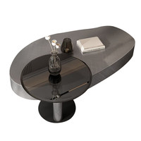 Table basse minimaliste italienne en acier inoxydable, style moderne, disponible en différentes tailles et formes, idéale pour salon, petite taille.