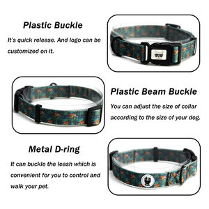 Venta al por mayor patrón de impresión de diseño personalizado para mascotas <span class=keywords><strong>Collar</strong></span> de perro y correa Set de <span class=keywords><strong>2</strong></span> en 1 Reversible arnés - Product Image 5