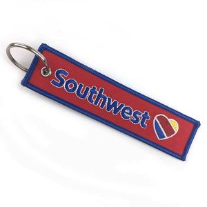 High Quality <b>Custom</b> Double Side Embroidery Fabric <b>Keychain</b>/Keytag/Keyring - Product Image 1