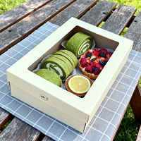 Boîte à pique-nique en papier kraft avec fenêtre transparente en PVC, DIY pour boîte à biscuits, pour Noël, Nouvel An, mariage, décoration de fête, revêtement UV, gaufrage