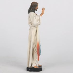 Statue du Cœur Sacré de Jésus <span class=keywords><strong>Christ</strong></span> en Résine Catholique Peinte à la Main, Cadeau Religieux pour Mère et Père - Product Image 5