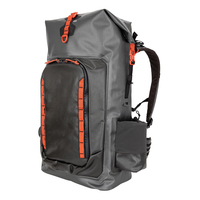 Sac à dos de pêche à grande capacité de 30 L en TPU avec fermeture à enroulement pour les sports de plein air, le camping, la navigation de plaisance, avec rangement intégré pour cannes à pêche
