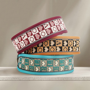Collier réfléchissant pour chien, pour l'extérieur, pour chiens de taille moyenne et grande, style rétro, respirant, avec boucle ardillon, large et protecteur pour <span class=keywords><strong>le</strong></span> cou - Product Image 2