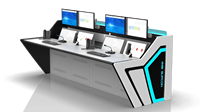Station de travail modulaire de console de salle de commande industrielle de gestion de sécurité pour le centre d'opérations de réseau et le centre de commande