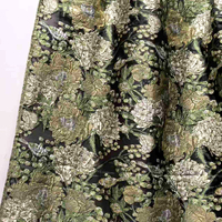 Tissu Jacquard Floral Décoratif en Organza Métallisé pour Robe de Créateur et Matériel de Confection de Robes de Soirée