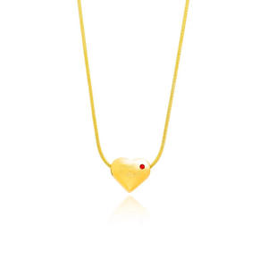 Collar Deportivo de Cobre con Cadena y Colgante de Corazón de Circonita Exquisito para Mujer Europea y Americana - Product Image 5