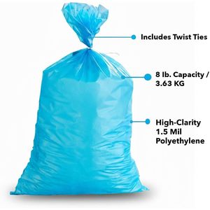Bolsas de Plástico Resistentes para Hielo, Color Azul, 8 Lb, Paquete de 1000, Duraderas, para Almacenamiento en Congelador, para Comercio Minorista, Catering y Conservación de Alimentos - Product Image 2