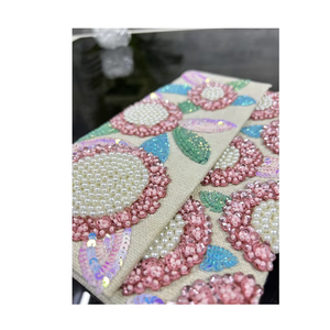 Femmes nouveau Design mode fleur pochette Portable écologique léger bouton fermeture sac à main fêtes mariages soirées - Product Image 4