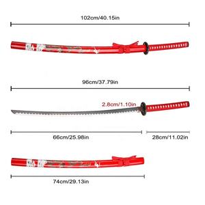 Épée katana de <span class=keywords><strong>dragon</strong></span> traditionnelle rouge faite à la main de 40,15 pouces, véritable samouraï japonais pour collection - Product Image 3