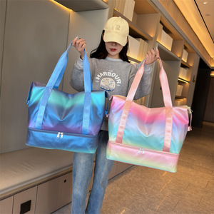 Sac de voyage portable imperméable multi-poches à dégradé de couleurs, séparation humide/sec, étiquette privée, vente en gros - Product Image 1