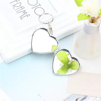 Cermin Rias Mini DIY Grosir, Gantungan Kunci Cermin Saku, Logam Portabel, Cermin Rias Lipat Dua Sisi, Cermin Kosmetik