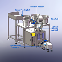 Machine d'emballage de comptage à 4 bacs avec alimentation manuelle par courroie pour chevilles murales en plastique et kits de quincaillerie de meubles