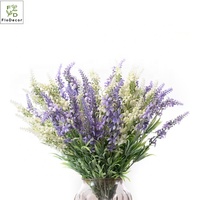MW56669 penjualan laris krim ungu bunga imitasi Lavender 7 Kepala