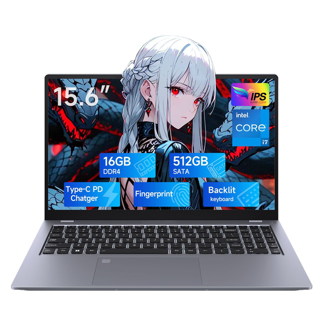 The 15.6-inch Laptop Is Light, Thin and Convenient It Is a Portable Computer with a Core I7 and a Desktop Computer with 16+512GB