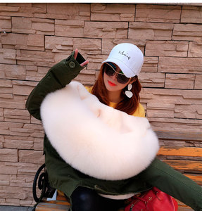 Maomaokong เสื้อแจ็คเก็ตมีฮู้ดสำหรับฤดูหนาว,เสื้อโค้ทขนสัตว์ Parka ขนจิ้งจอกแท้พร้อมขนสัตว์