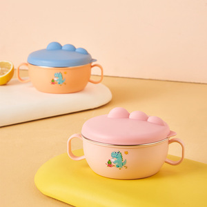 Tazón de Comida para Bebés con Diseño de Dinosaurio, Acero Inoxidable 316, Aislado, con Tapa, para Niños de 1 a 2 Años - Product Image 2
