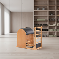 Máquina de Pilates Reformer de Madera, Reformer con Escalera de Madera y Cubo, Máquina Correctora de Postura