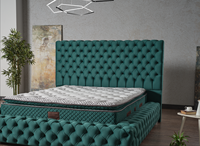 Tissu de luxe moderne, base de lit double rembourrée, Double Queen king, Super King size, dernier design