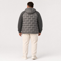 Chaqueta Acolchada Casual para Hombre, 90% Plumón, con Capucha, Cierre Completo, Bolsillos, Mangas Tejidas, Invierno, Tallas Grandes y Extra Grandes, 6XL 7XL