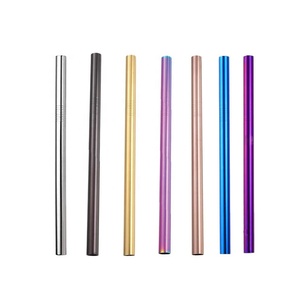 12 mm de té de burbuja 304 alimentos de grado de metal de acero inoxidable reutilizable paja de beber - Product Image 2