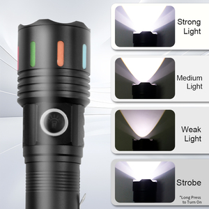 <span class=keywords><strong>Linterna</strong></span> Táctica LED con Zoom, Resistente al Agua IP65, 4000mAh, Recargable Tipo-C, Base Magnética de Aleación de Aluminio, Clip, 3 Modos, Emergencia - Product Image 3