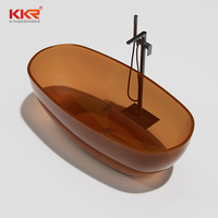 Baignoire autoportante transparente de luxe en résine acrylique Baignoire moderne
