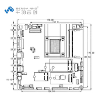 Carte mère industrielle J6412 DDR4 Max 16 Go 8 USB 2 COM 12V SATA3.0 MSATA M.2 Key E WIFI LPT SIM intégrée