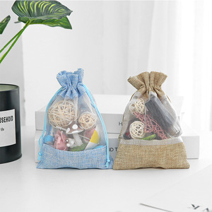 Cửa Sổ Quà Tặng Trong Suốt Túi Kẹo Túi Dây Rút Vải Bố Hessian Túi Đóng Gói Trang Sức Túi Quà Đay Trang Trí Tiệc Cưới - Product Image 5